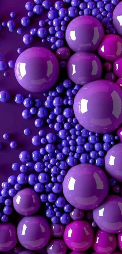 Vibrant purple bubbles in a dynamic phone wallpaper design.