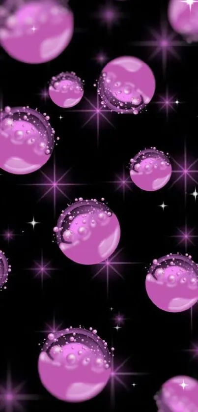 Purple bubbles floating against a cosmic background.