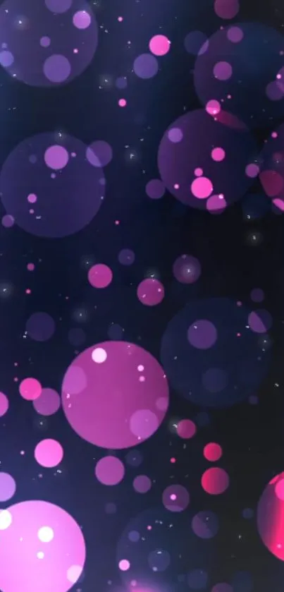 Vibrant purple bubble wallpaper with dark background.