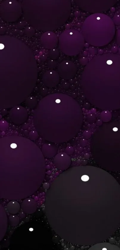 Purple abstract bubble wallpaper with dark design.