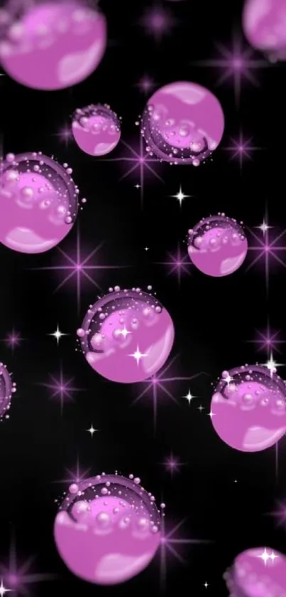 Purple bubbles pattern wallpaper for phones.