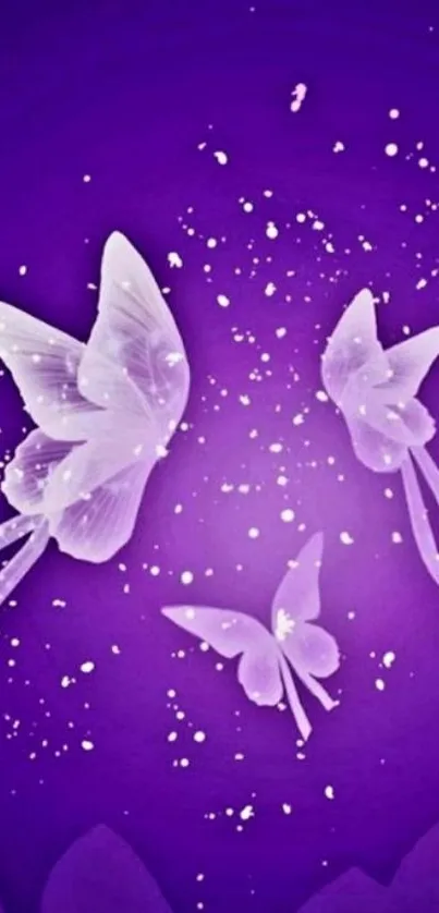 Enchanting purple wallpaper with butterflies