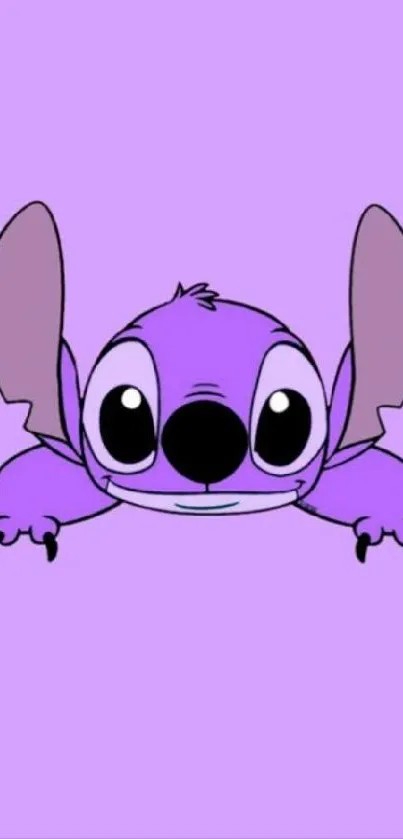 Cute purple cartoon character wallpaper for mobile