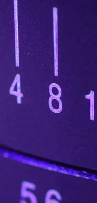 Close-up of purple numbers with artistic design.