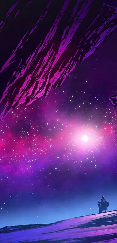 Purple Cosmic Landscape Wallpaper - free download