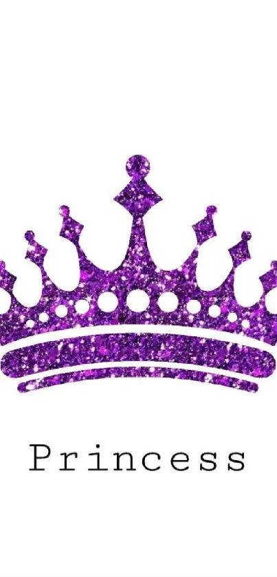 Purple princess crown wallpaper on a white background.