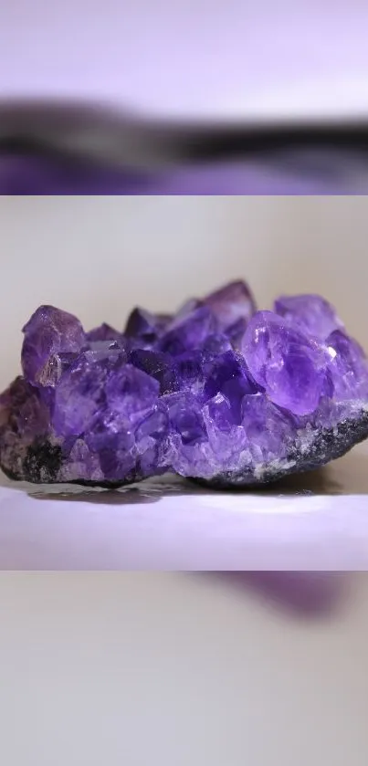 Purple crystal gemstone wallpaper for mobile.