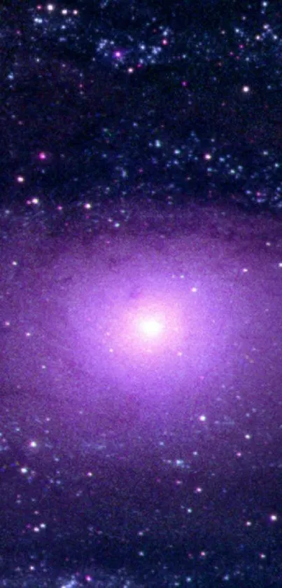 Stunning purple galaxy filled with distant stars.