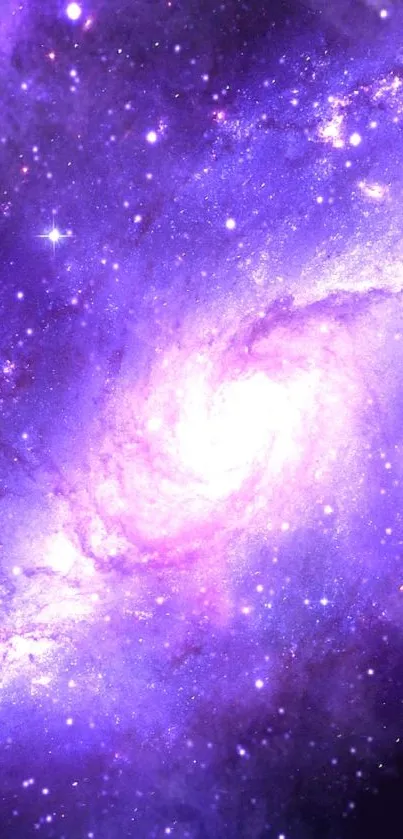 Purple galaxy wallpaper with stars and cosmic wonders.
