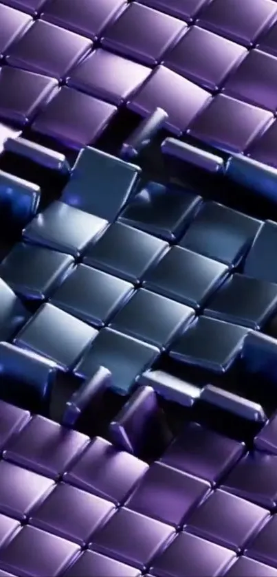 3D purple geometric pattern wallpaper.