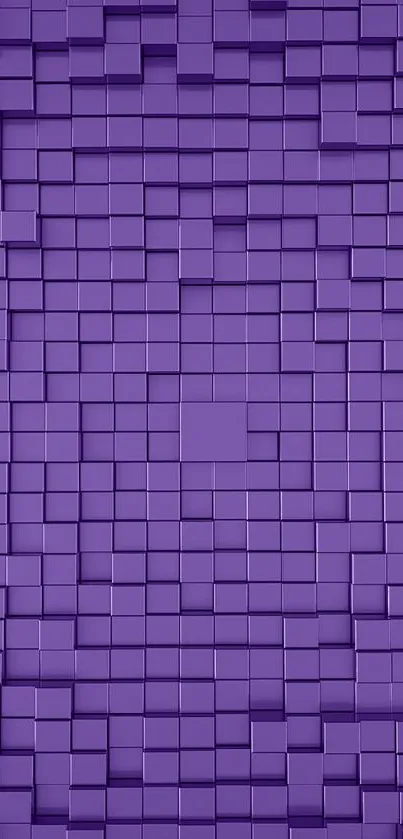 Purple 3D geometric blocks wallpaper for mobile devices.