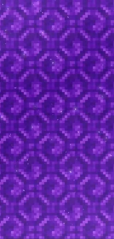 Purple geometric pattern wallpaper with pixelated design