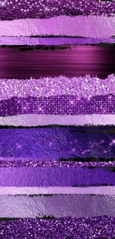 Purple glitter stripes mobile wallpaper with shimmering texture.