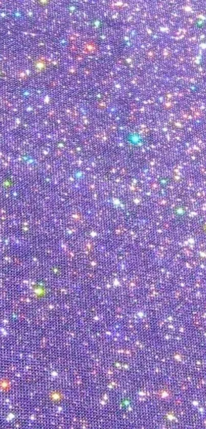 Vibrant purple glitter wallpaper with sparkling details.