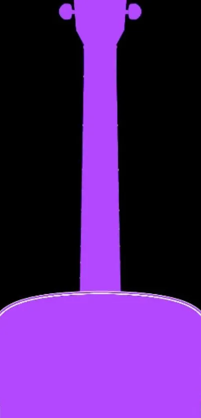 Purple guitar silhouette on black background.