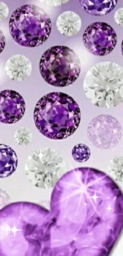 Purple heart with diamond pattern mobile wallpaper.