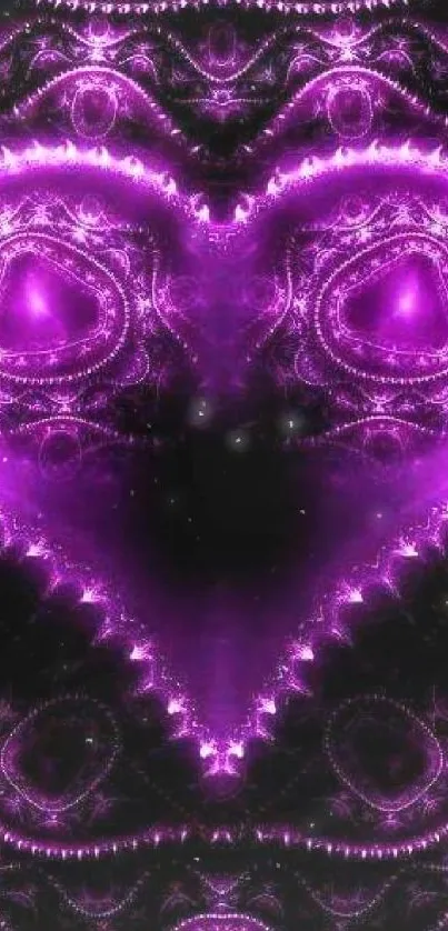 Purple heart fractal design, vibrant patterns.