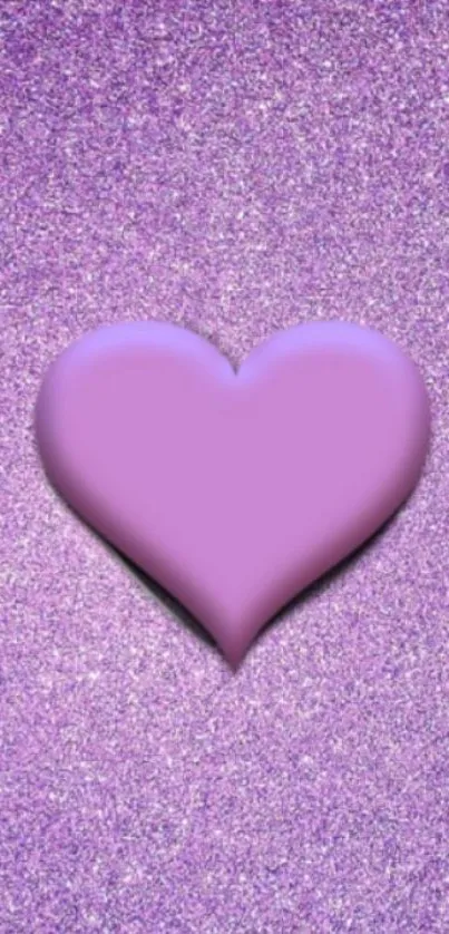 Purple glitter background with heart design.