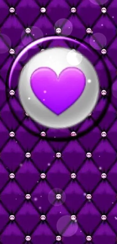 Purple heart diamond pattern wallpaper for mobile.