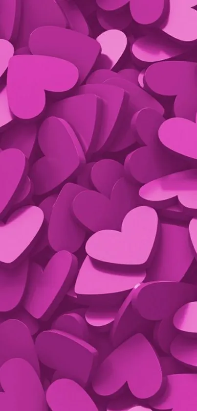 Vibrant purple hearts wallpaper for mobile devices.