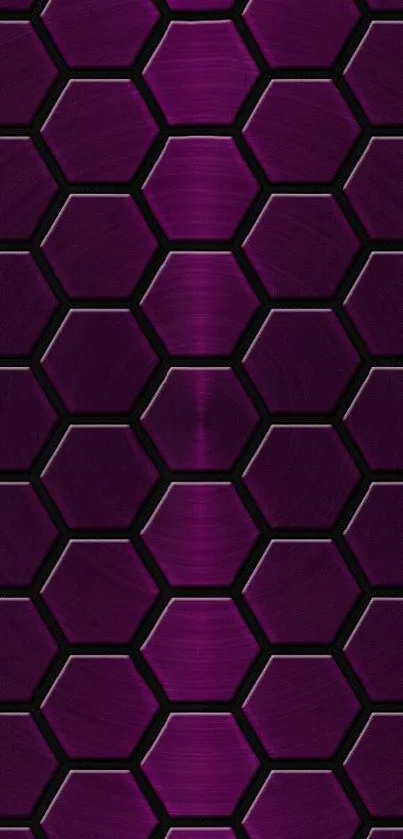 Purple hexagon metallic mobile wallpaper design.