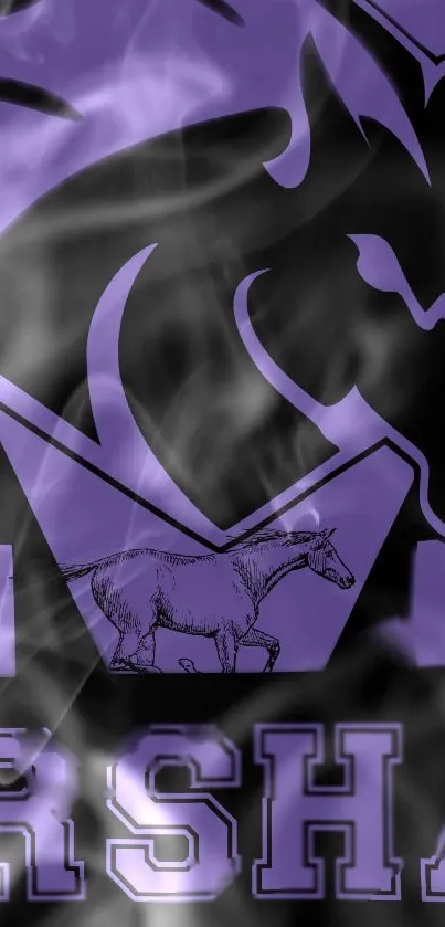 Purple horse and smoke themed mobile wallpaper.