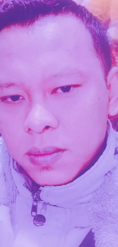 Portrait with purple hue, stylish mobile wallpaper.
