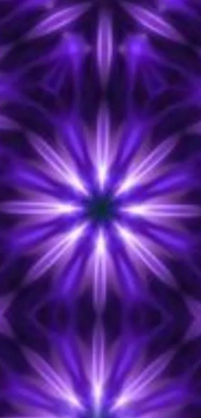 Vibrant purple kaleidoscope pattern wallpaper for mobile device.