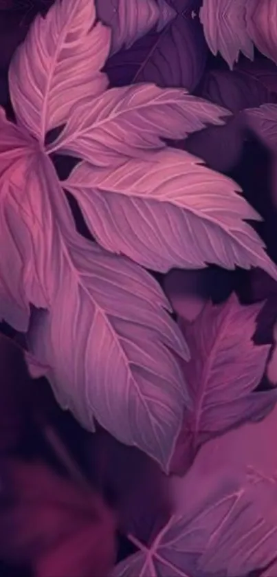 Intricate purple leaf design wallpaper for mobile phones.