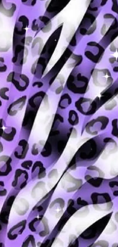 Purple leopard print mobile phone wallpaper with animal patterns.