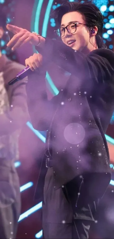 Purple Light Musician Live Wallpaper