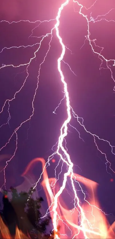 Dynamic purple lightning storm wallpaper with vibrant electric display.