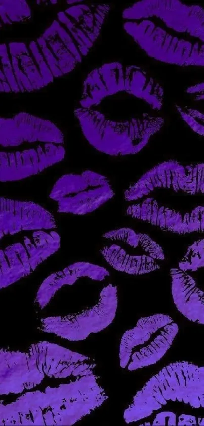 Vibrant purple lips against a black background, perfect for mobile.