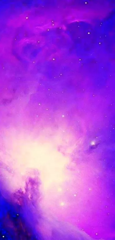 Beautiful purple nebula wallpaper with stars.