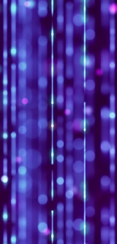 Abstract purple neon light wallpaper with glowing lines and bokeh.