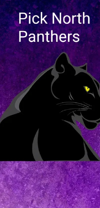 Sleek black panther on a vibrant purple backdrop.