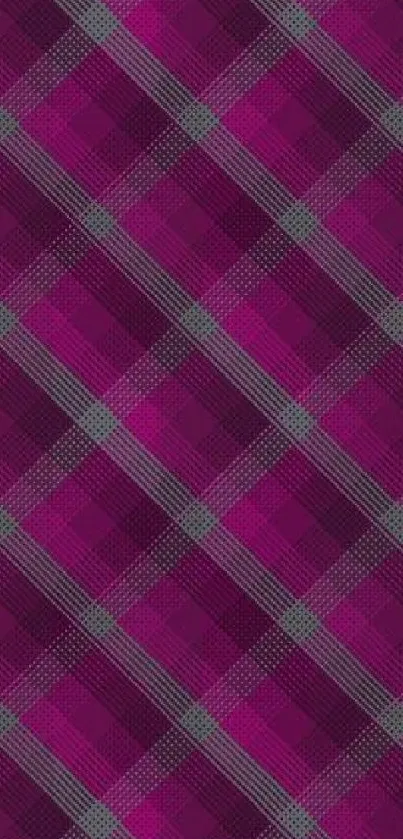 Purple plaid pattern mobile wallpaper design.