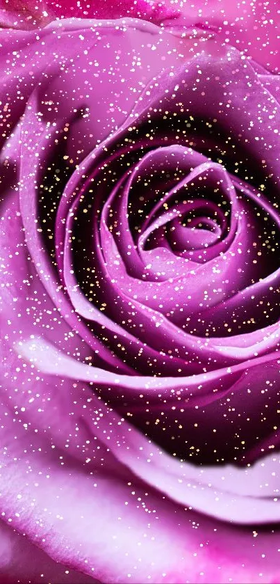 Purple rose with glitter effect, mobile wallpaper.