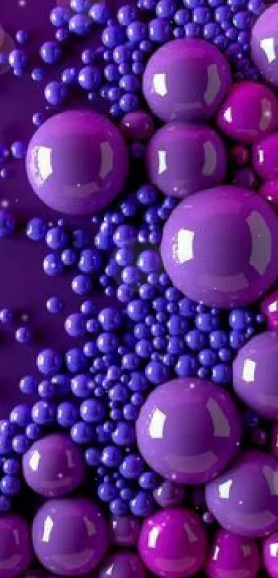 3D purple spheres create a vibrant abstract mobile wallpaper design.