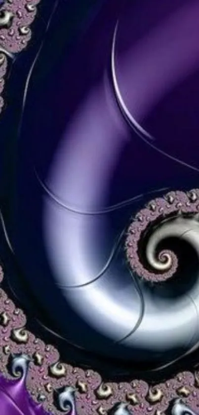 Purple spiral fractal design with intricate patterns.