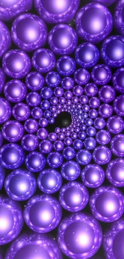 Purple spiral with spherical patterns mobile wallpaper.