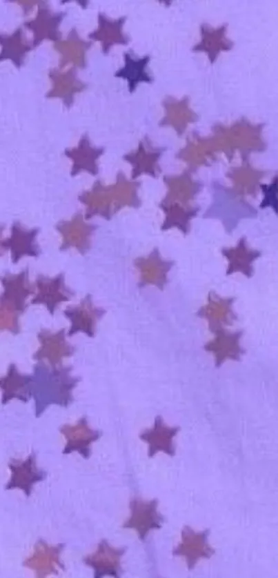 Mobile wallpaper with purple stars pattern scattered across a soft background.