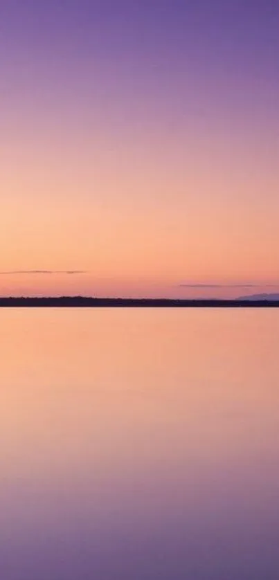 Purple sunset over calm waters wallpaper.