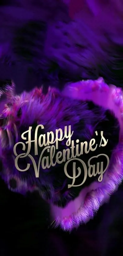 Purple Valentine's heart design wallpaper for mobile screens.