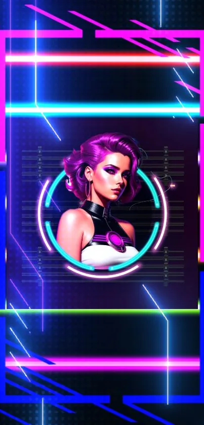 Emma Stone Synthwave Live Wallpaper