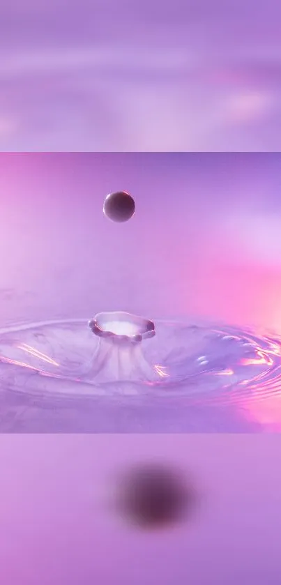 Purple water drop creating ripples in a calming abstract design.