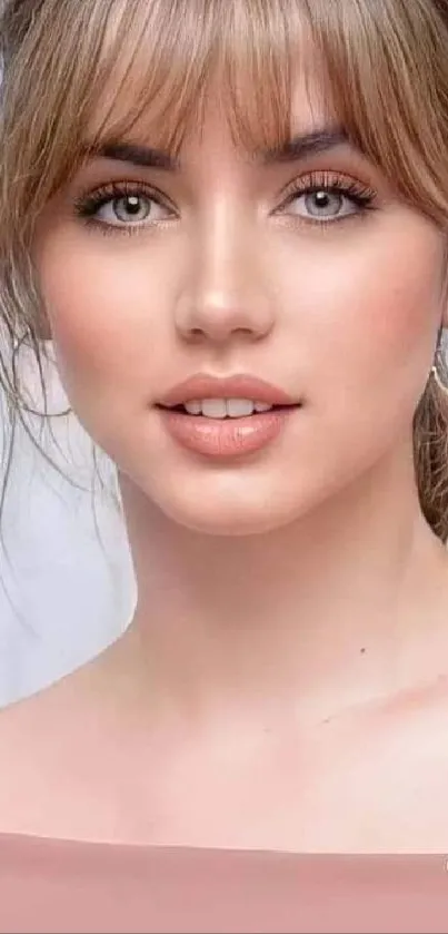 Close-up of a beautiful woman's face with elegant makeup.