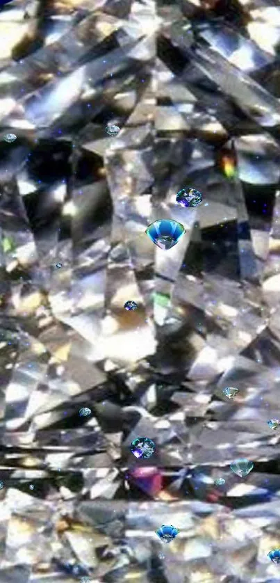 Close-up image of a sparkling diamond on a rich blue background.