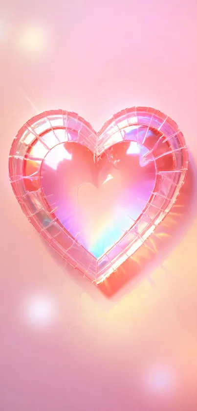 Radiant pink heart wallpaper with glowing effect.