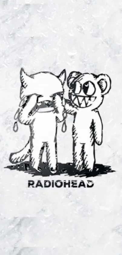 Radiohead cartoon characters on a white background.